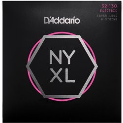 D'Addario Fretted NYXL32130SL Nickel Wound Reg.Light 032-130 (6-str.Super Long) elekrisk bas strenge