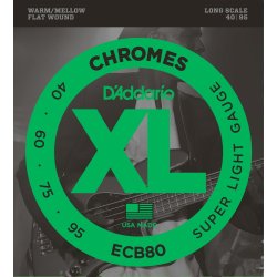 D'Addario Fretted ECB80 Chromes Super Light 040 - 095 elektrisk bas strengest