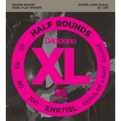 D'Addario Fretted ENR71SL Nickel Half Rounds Reg.Light 045 -100 (Super Long) elektrisk bas strenge
