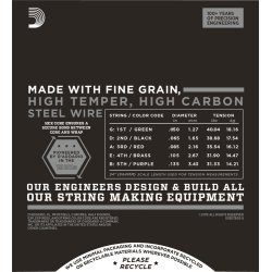 D'Addario Fretted ETB92-5 Tapewound 050 - 135 (5-strenge) elektrisk bas strengest