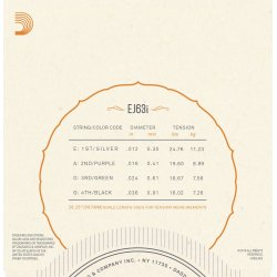 D'Addario Fretted EJ63I Nickel Tenor Irish 012 -036 banjo strengest