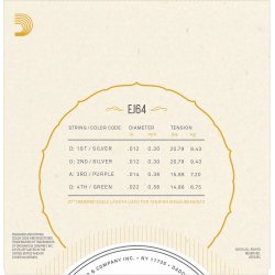 D'Addario Fretted EJ64 Dulcimer 4/strenget folkeinstrument strengest