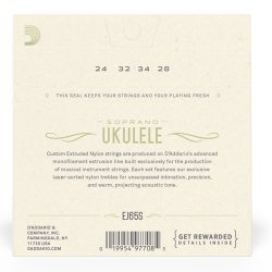 D'Addario Fretted EJ65S Sopran Pro Art ukulele strengest