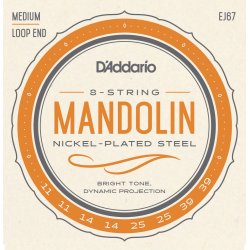 D'Addario Fretted EJ67 Nickel Medium 011-039 mandolin strengest