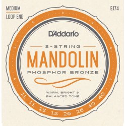 D'Addario Fretted EJ74 Phosphor Bronze Medium 011 - 040 mandolin strengest