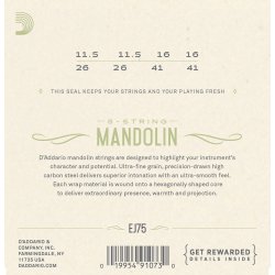 D'Addario Fretted EJ75 Phosphor Bronze Med/Heavy 0115- 041 mandolin strengest