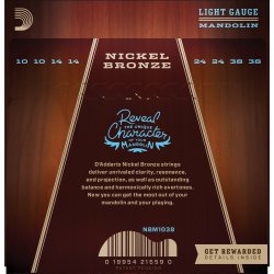 D'Addario Fretted NBM1038 Nickel Bronze Light 010-038 mandolin strengest