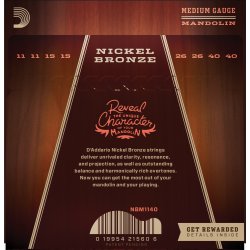 D'Addario Fretted NBM1140 Nickel Bronze Medium 011-040 mandolin strengest