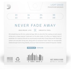 D'Addario Fretted XSM1038 XS Phosphor Bronze Light 010-038 mandolin strengest 