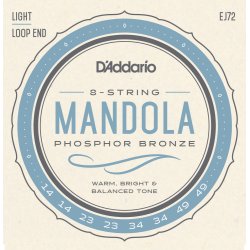 D'Addario Fretted EJ72 Mandola Phosphor Bronze Light 014-049 folkeinstrument strengest