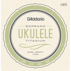 D'Addario Fretted EJ87S Sopran Titanium ukulele strengest