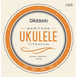 D'Addario Fretted EJ87B Baritone Titanium ukulele strengest