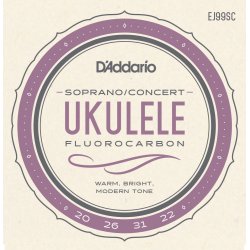 D'Addario Fretted EJ99SC Sopran/Concert Carbon ukulele strengest