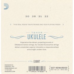 D'Addario Fretted EJ99T Tenor Carbon ukulele strengest