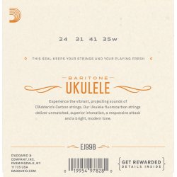 D'Addario Fretted EJ99B Baritone Carbon ukulele strengest