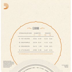 D'Addario Fretted EJ99B Baritone Carbon ukulele strengest