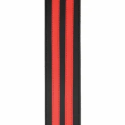 D'Addario Accessories L25W1400 Deluxe Serien Lder 64mm Guitarrem (Black w/ Red Stripes)