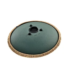 Meinl Sonic Energy OSTD4DGE Octave Steel Tongue Drum (f#-mol, 9 toner, 432 Hz, m�rkegr�n, blomsterdesign) inkl. tilbeh�r 