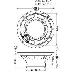 Acus Z003940-8R Acus One For Strings 6 Hjttaler Enhed (8 &Omega;, 120 Watt) 