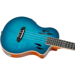 Ortega RTPX-U-FMA TourPlayer Serien Tenor Ukulele m/mikrofon inkl taske (Gloss Blue)