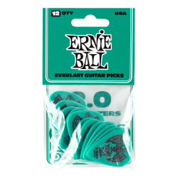 Ernie Ball EB-9196 Everlast Pick 2.0 mm Teal (12 stk)  