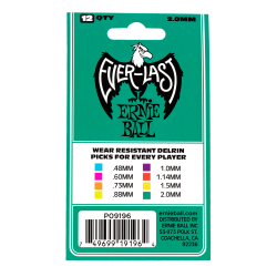 Ernie Ball EB-9196 Everlast Pick 2.0 mm Teal (12 stk)  