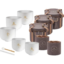 Meinl Sonic Energy TCMCSBSET5 4-delt TCM Hvid-Frosted Krystal Five Elements Syngesk�l S�t inkl. tasker, sleeves &amp; tilbeh�r