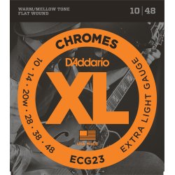 D'Addario Fretted ECG23 XL Chromes Extra Light 10-48 Elektrisk Guitar Strengest