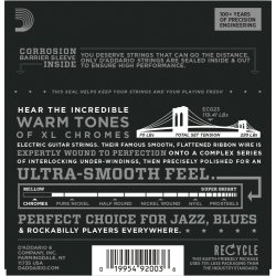 D'Addario Fretted ECG23 XL Chromes Extra Light 10-48 Elektrisk Guitar Strengest