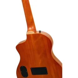 Ortega RTPG-LS1 TourPlayer Serien Nylonstrenget Guitar m/mikrofon, thin body &amp; slim neck inkl. taske (Grey Burst)