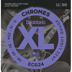 D'Addario Fretted ECG24 XL Chromes Jazz Light 11-50 Elektrisk Guitar Strengest