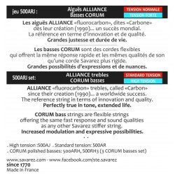 Savarez 500ARJ Alliance Corum Mixed Tension Spansk Guitar Strenges�t 