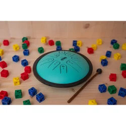 NINO Percussion NINO982 Mini Melody Serien Small Steel Tongue Drum �18cm (gr�n, g-mol, 8 toner) inkl. pose &amp; k�ller�