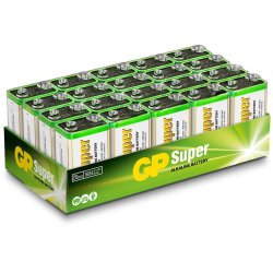 GP Batteries 6LR61/9V-20PACK Super Alkaline 9V Batterier Bulk-Pack 20 stk