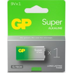 GP Batteries 6LR61/9V 1 stk. Super Alkaline G-TECH 9V Batteri 