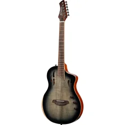 Ortega RTPG-LS1 TourPlayer Serien Nylonstrenget Guitar m/mikrofon, thin body &amp; slim neck inkl. taske (Grey Burst)