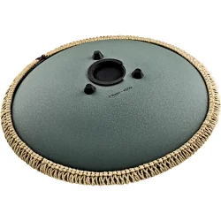 Meinl Sonic Energy OSTD3DGE Oktav Steel Tongue Drum (F-dur, 9 toner, 432 Hz, m�rkegr�n, blomsterdesign) inkl. tilbeh�r