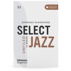 D'Addario Woodwinds ORRS10SSX3S Org. Select Jazz Un-Filed Sopran-sax r�rblad 10-p. 3S