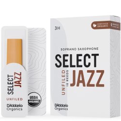 D'Addario Woodwinds ORRS10SSX3H Org. Select Jazz Un-Filed Sopran-sax r�rblad 10-p. 3H