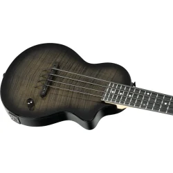 Ortega NEO-BS-TGB Neo Serien Solid Ukulele Bas m/mikrofon inkl. taske (Transparent Grey Burst)