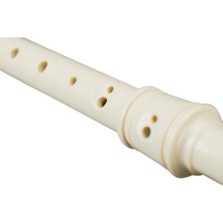 Cascha EH-3908 Sopran Plastik Blokfljte m/tysk greb inkl. stofpose &amp; rengringsstang (elfenben)