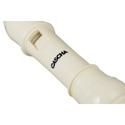 Cascha EH-3908 Sopran Plastik Blokfljte m/tysk greb inkl. stofpose &amp; rengringsstang (elfenben)