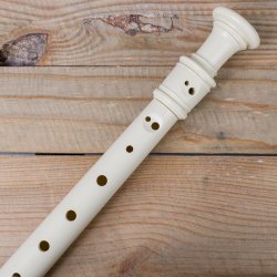 Cascha EH-3908 Sopran Plastik Blokfljte m/tysk greb inkl. stofpose &amp; rengringsstang (elfenben)