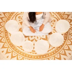 Meinl Sonic Energy SOLCSBSET Hvidfrostede Krystal Syngesk�l 6-delt Solfeggio S�t (Ut, Re, Mi, Fa, Sol, La) inkl. silikoneringe &amp; k�ller