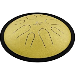 Meinl Sonic Energy CSTD3G 10" Kompakt Steel Tongue Drum (D-Moll, 8 Toner, 432 Hz, Guld) 