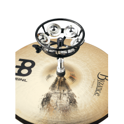 Meinl Percussion TMT2A-B ABS Trum-Tamburin, Aluminium jingles