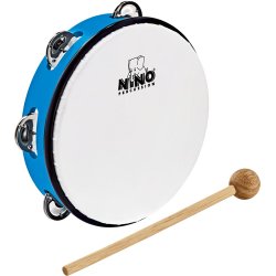 NINO Percussion NINO51SB Jingle Drum Tamburin 20cm m/syntetisk skind (st�bt ABS, himmelbl�) inkl. k�lle