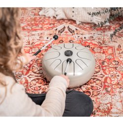 Meinl Sonic Energy STD4PG Steel Tongue Drum, G-Minor, Pearl Grey