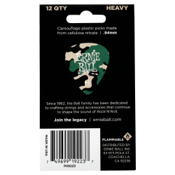 Ernie Ball EB-9223 Camo Pick Heavy (12 stk)
