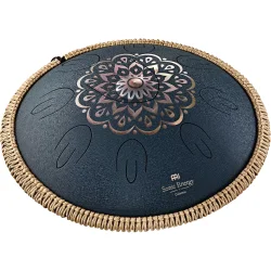 Meinl Sonic Energy OSTD2NBE 16" Oktav Steel Tongue Drum (D Amara, laserbehandlet blomsterdesign, marinebl�) inkl. taske &amp; k�ller 